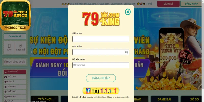 Đăng nhập 79king trên điện thoại, máy tính đơn giản