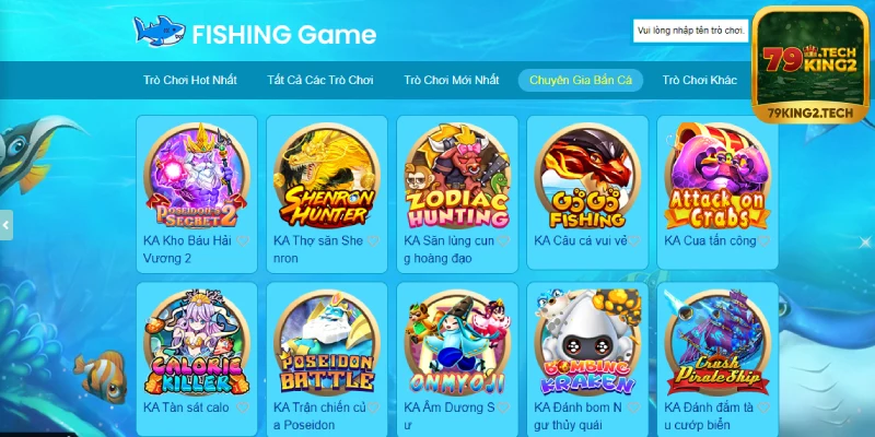 Trải nghiệm sảnh KA Gaming tại bắn cá 79king